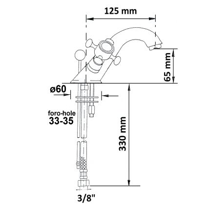 Sapho - ANTEA Gold Basin Mixer with Pop-Up Waste