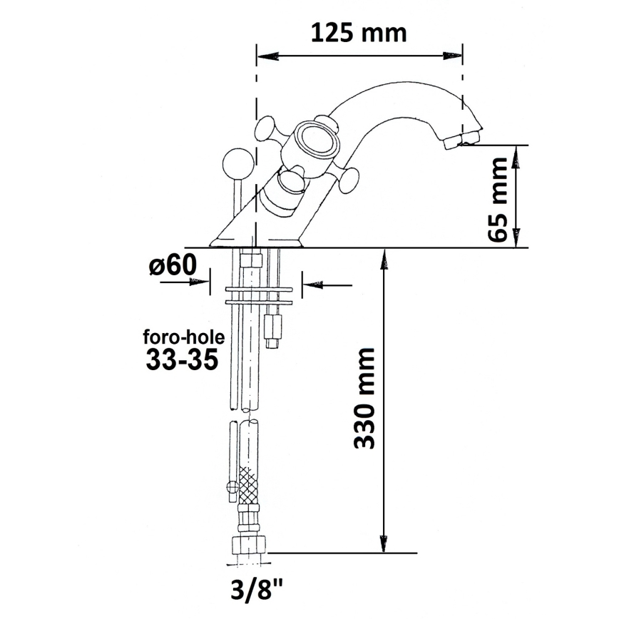 Sapho - ANTEA Gold Basin Mixer with Pop-Up Waste
