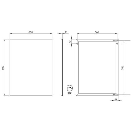 Sapho - AROWANA Framed Mirror 60x80 cm, Matte Black