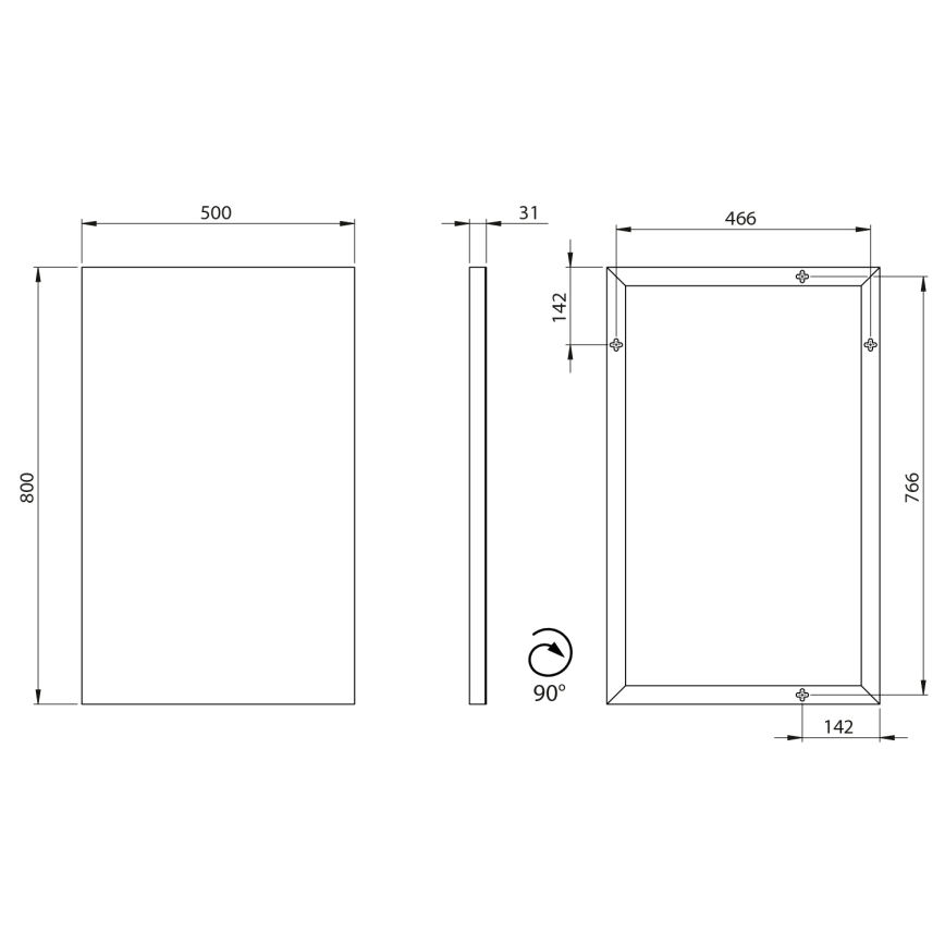 Sapho - AROWANA Mirror 50x80 cm Polished Chrome