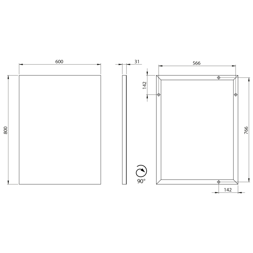 Sapho - AROWANA Mirror 60x80 cm polished chrome
