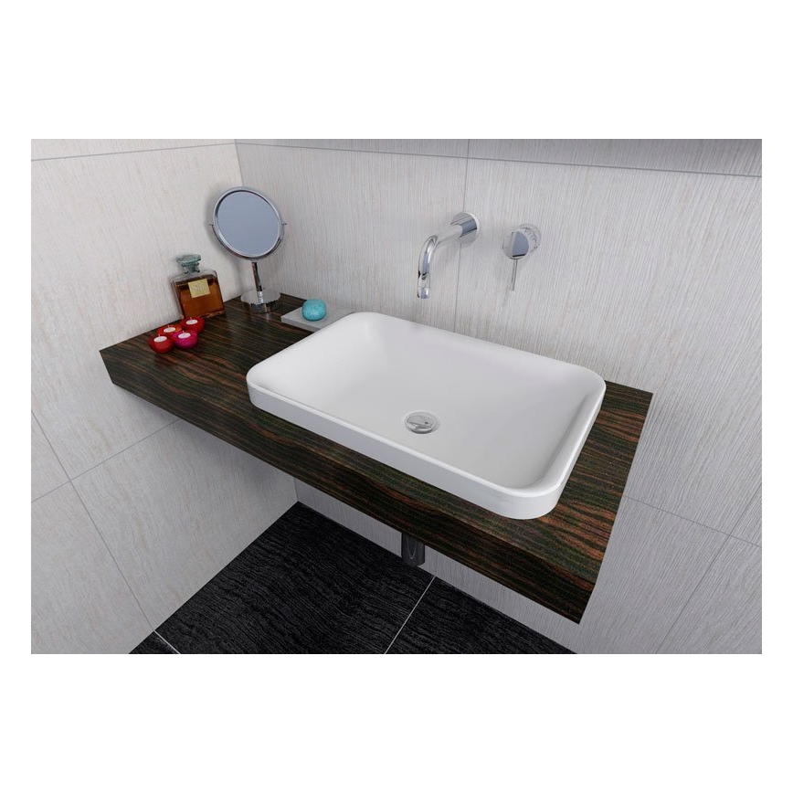 Sapho - ASOFFI Built-in Washbasin 55x37 cm Marble/White