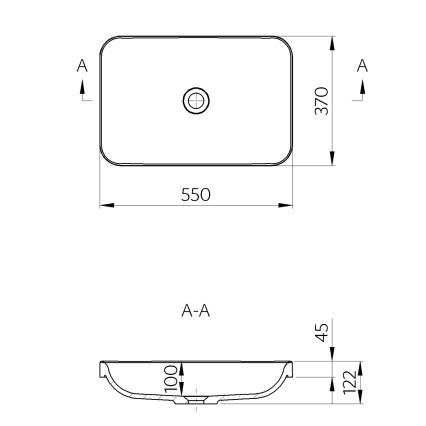 Sapho - ASOFFI Built-in Washbasin 55x37 cm Marble/White
