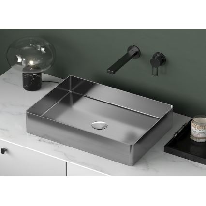 Sapho - AURUM countertop basin 50 x 35 cm, brushed stainless steel