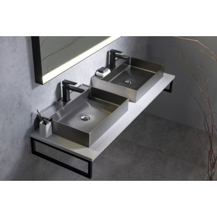 Sapho - AURUM Countertop Basin 55x42 cm, Brushed Stainless Steel