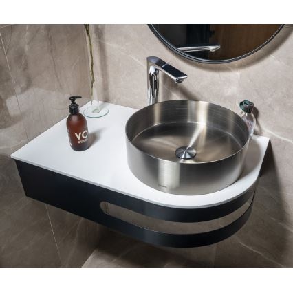 Sapho - AURUM countertop basin Ø 38 cm, brushed stainless steel