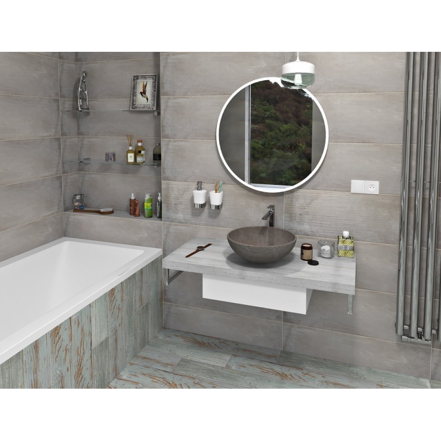 Sapho - AVICE vanity top for washbasin 150x49,5 cm gray/cement