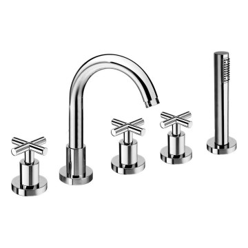 Sapho - AXIA 5-Hole Bathtub Mixer, Polished Chrome