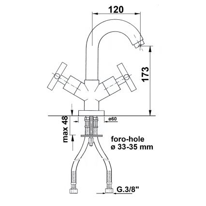 Sapho - AXIA Basin Mixer, Polished Chrome