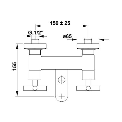 Sapho - AXIA Bath Mixer, Polished Chrome