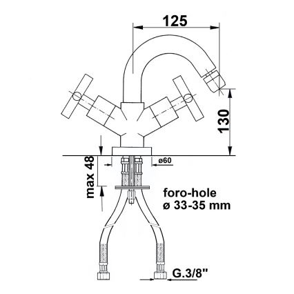 Sapho - AXIA bidet mixer, polished chrome