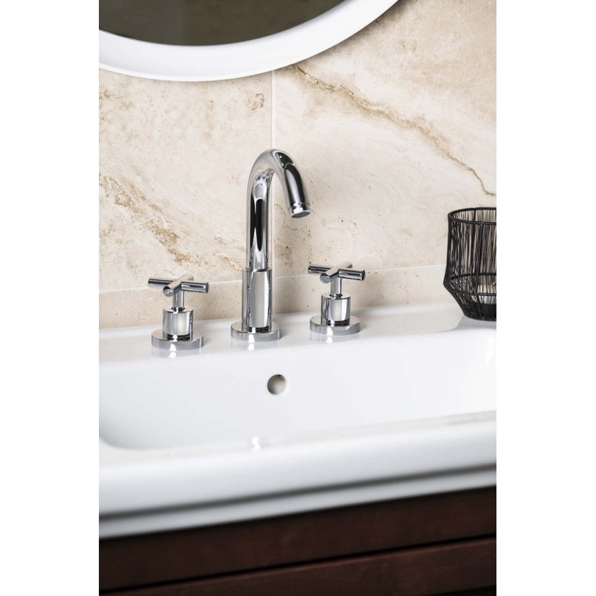 Sapho - AXIA RETRO 3-hole basin mixer 23.8 cm, polished chrome