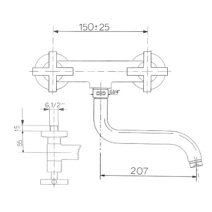 Sapho - AXIA RETRO Kitchen Faucet, Polished Chrome