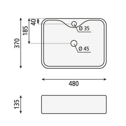 Sapho - BALENA Countertop Basin 48x37 cm Matte Black
