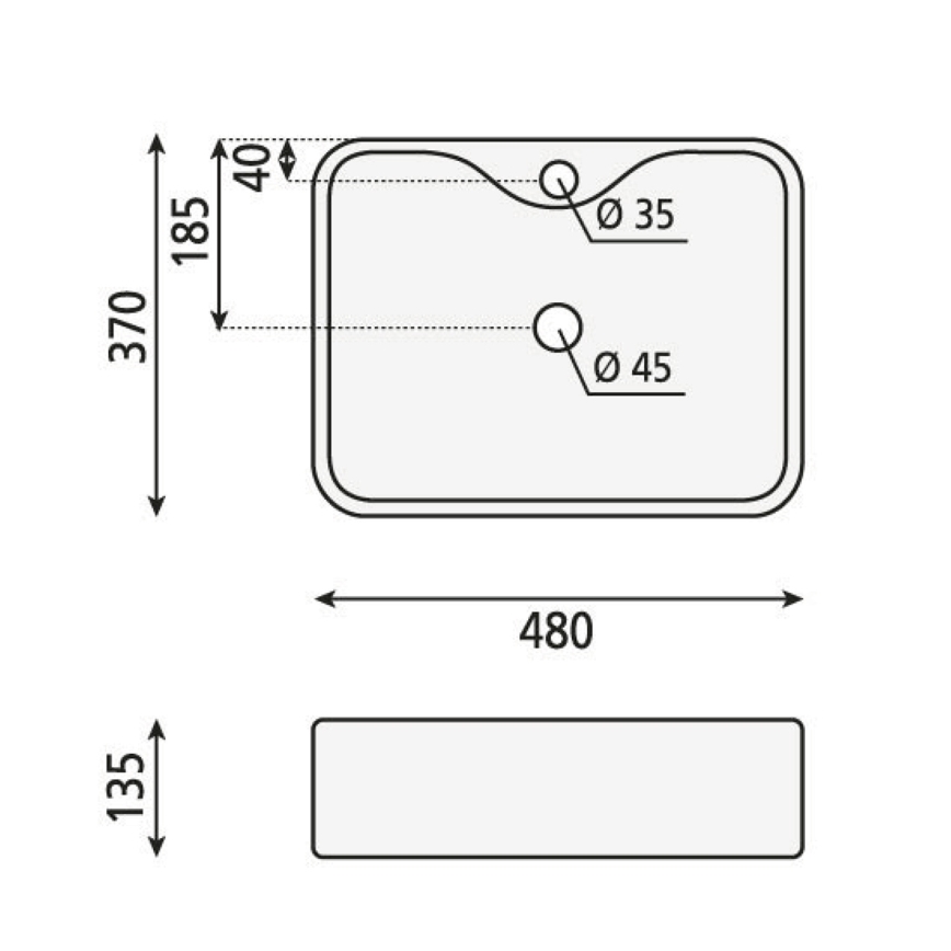Sapho - BALENA Countertop Basin 48x37 cm Matte Black