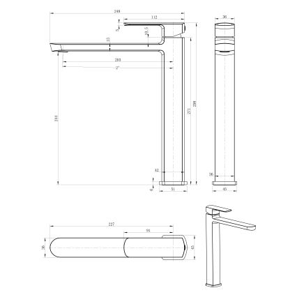 Sapho - Basin mixer MIXONA 29,8 cm polished chrome