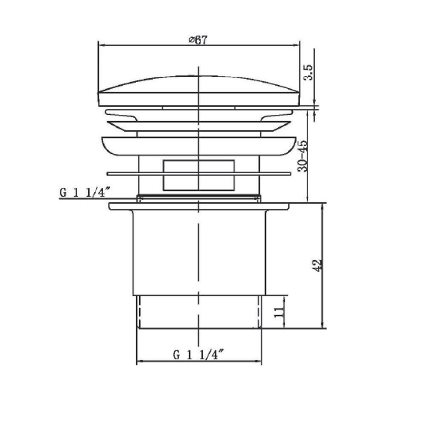 Sapho - Basin waste Ø 6.7 cm, polished chrome