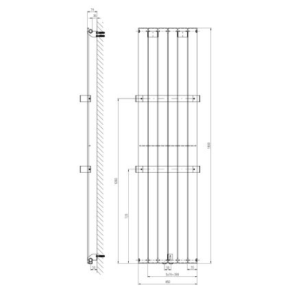 Sapho - Bathroom Radiator COLONNA 910W/230V 45x180 cm Silver