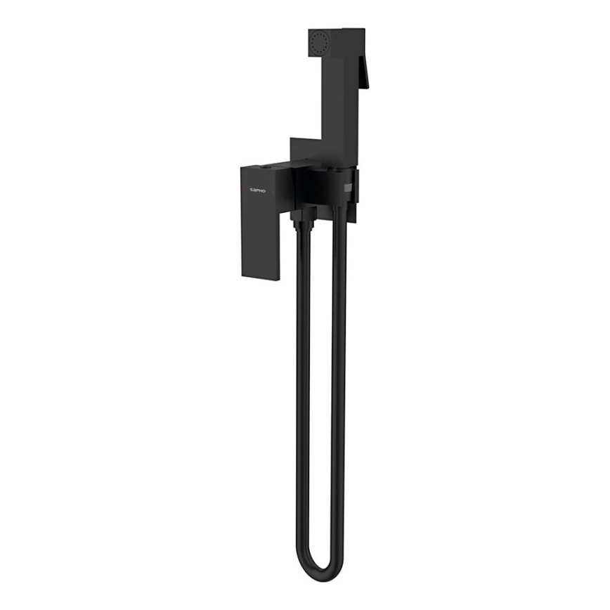 Sapho - Bidet tap with shower for concealed installation CUBEMIX angular/matte black