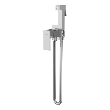 Sapho - Bidet tap with shower for concealed installation CUBEMIX angular/shiny chrome