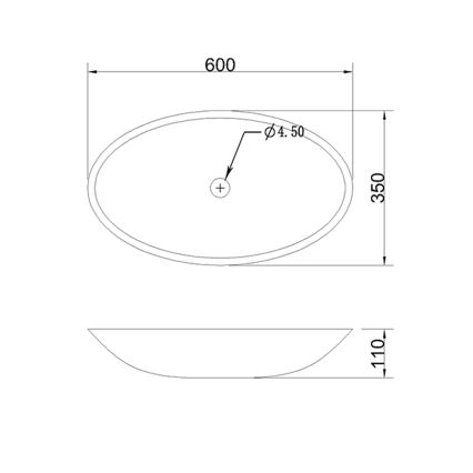 Sapho - BLOK countertop basin 60x35 cm marquin/matte black