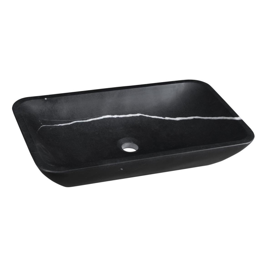 Sapho - BLOK Countertop Basin 60x35 cm, Stone / Matte Black