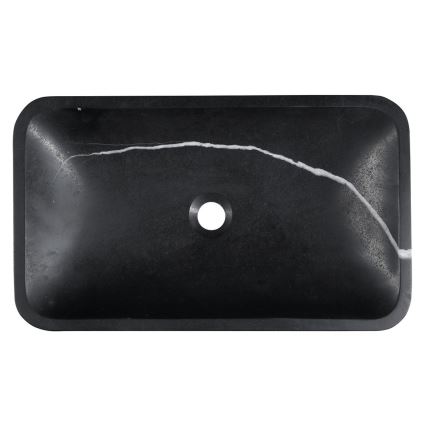 Sapho - BLOK Countertop Basin 60x35 cm, Stone / Matte Black