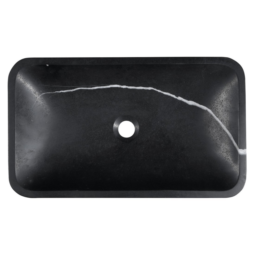 Sapho - BLOK Countertop Basin 60x35 cm, Stone / Matte Black