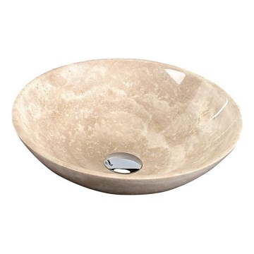 Sapho - BLOK Countertop Basin Ø 40 cm, Beige/Travertine