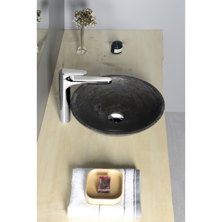Sapho - BLOK countertop basin Ø 40 cm, brown/stone