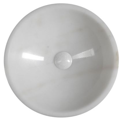 Sapho - BLOK Countertop Basin Ø 40 cm, Marble/White