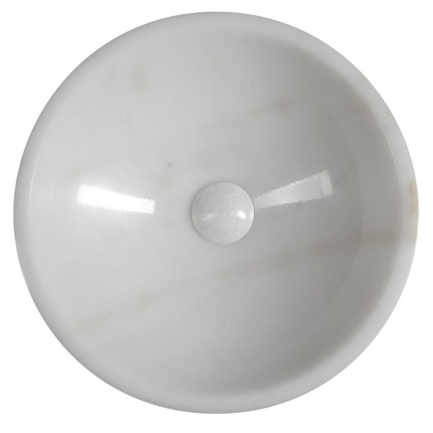 Sapho - BLOK Countertop Basin Ø 40 cm, Marble/White