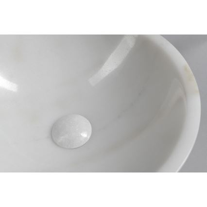 Sapho - BLOK Countertop Basin Ø 40 cm, Marble/White