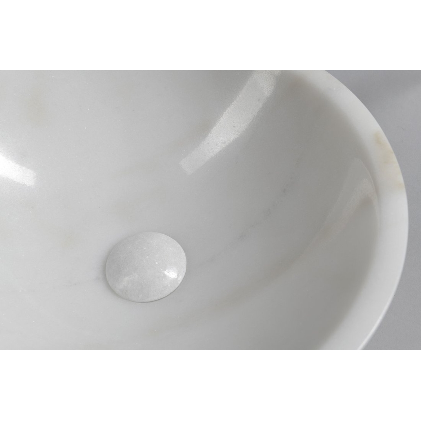 Sapho - BLOK Countertop Basin Ø 40 cm, Marble/White