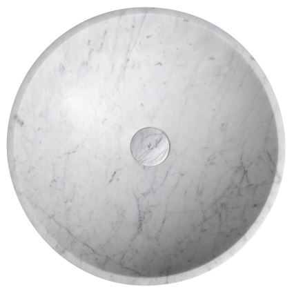 Sapho - BLOK Countertop Basin Ø 42 cm Stone/Carrara/Matte White