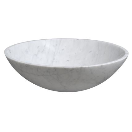 Sapho - BLOK Countertop Basin Ø 42 cm Stone/Carrara/Matte White