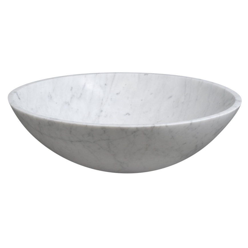 Sapho - BLOK Countertop Basin Ø 42 cm Stone/Carrara/Matte White