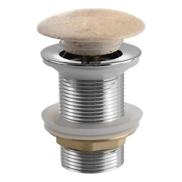 Sapho - Click-Clack BLOK Basin Waste Ø 6.7 cm, travertine/polished chrome