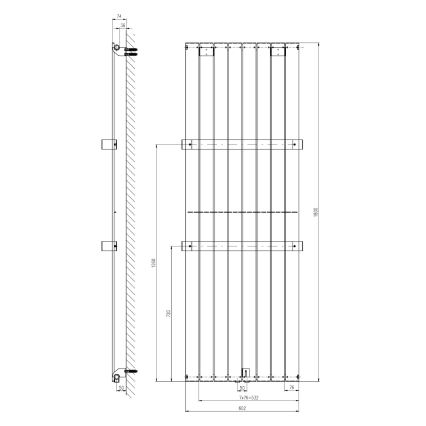 Sapho - COLONNA Bathroom Radiator 1205W/230V 60x180 cm Silver