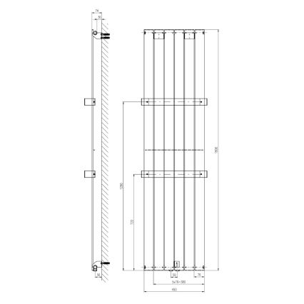 Sapho - COLONNA Bathroom Radiator 180 x 45 cm, White