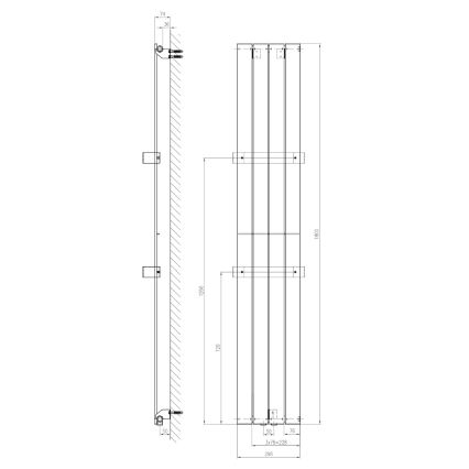 Sapho - COLONNA Bathroom Radiator 614 W / 230 V, 29 x 180 cm, White