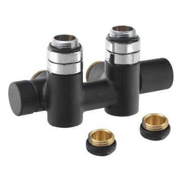 Sapho - COMBI central connection valve set, right-hand, matte black