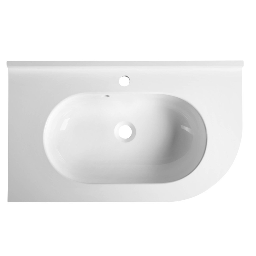 Sapho - Corner inset washbasin PULSE 75x43 cm marble/white
