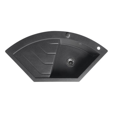 Sapho - Corner kitchen sink 114 x 57.5 cm, granite/black