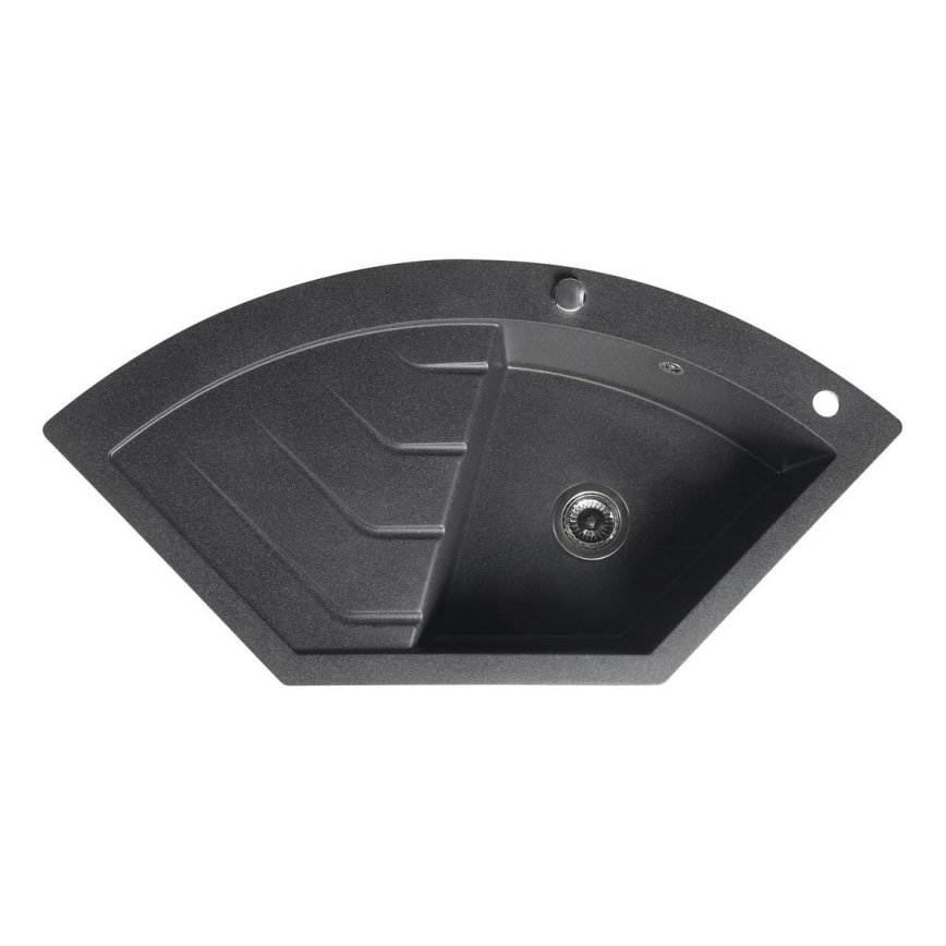 Sapho - Corner kitchen sink 114 x 57.5 cm, granite/black
