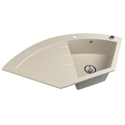 Sapho - Corner kitchen sink 114x57,5 cm granite/beige