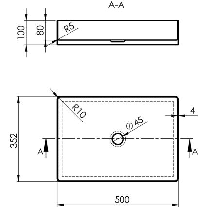 Sapho - Countertop basin AURUM 50x35 cm matte gold