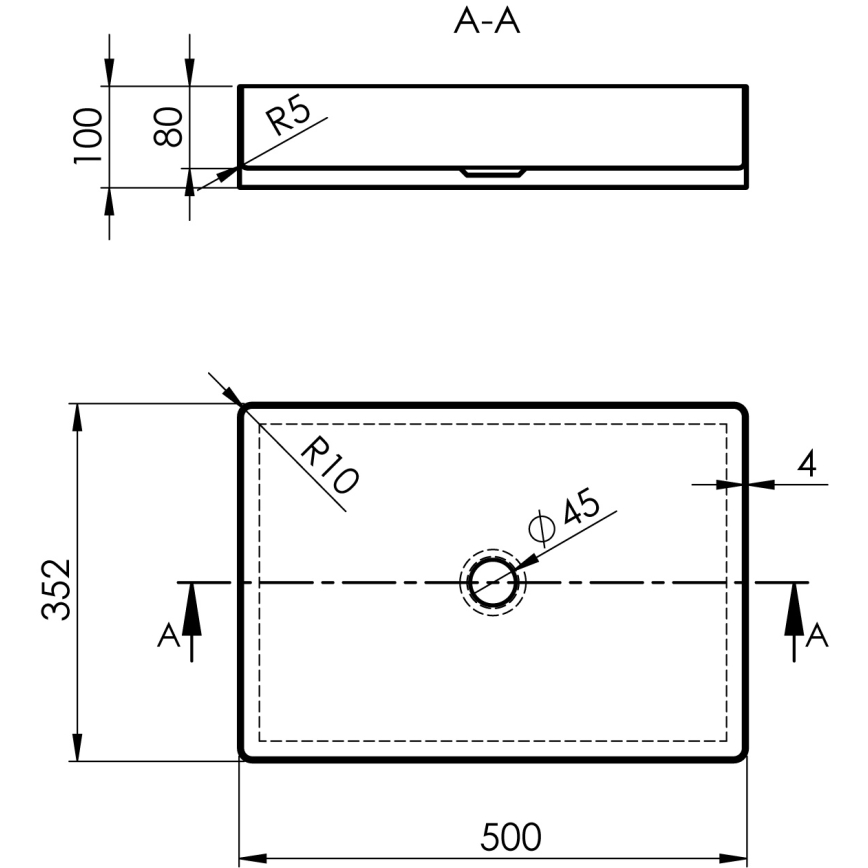 Sapho - Countertop basin AURUM 50x35 cm matte gold