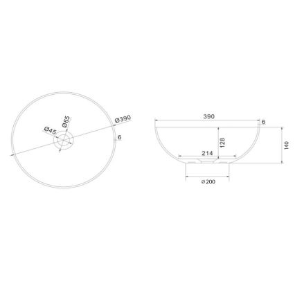 Sapho - Countertop basin FORMIGO Ø 39 cm concrete/anthracite