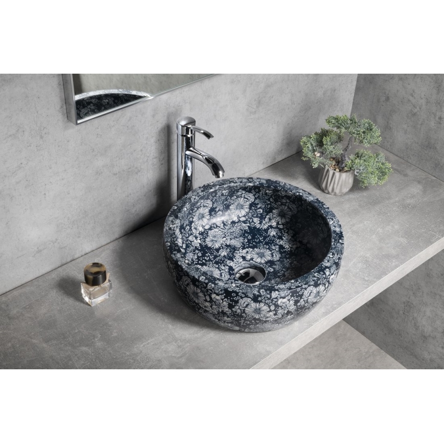 Sapho - Countertop basin PRIORI dia. 41 cm ceramic/blue